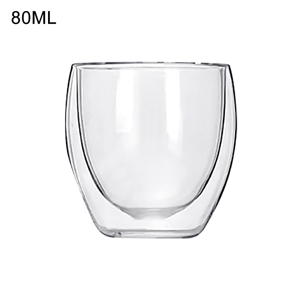 1 Pc. Double Layer Heat-resistant Glass Cup for Tea/ Whiskey/ Wine/Bourbon