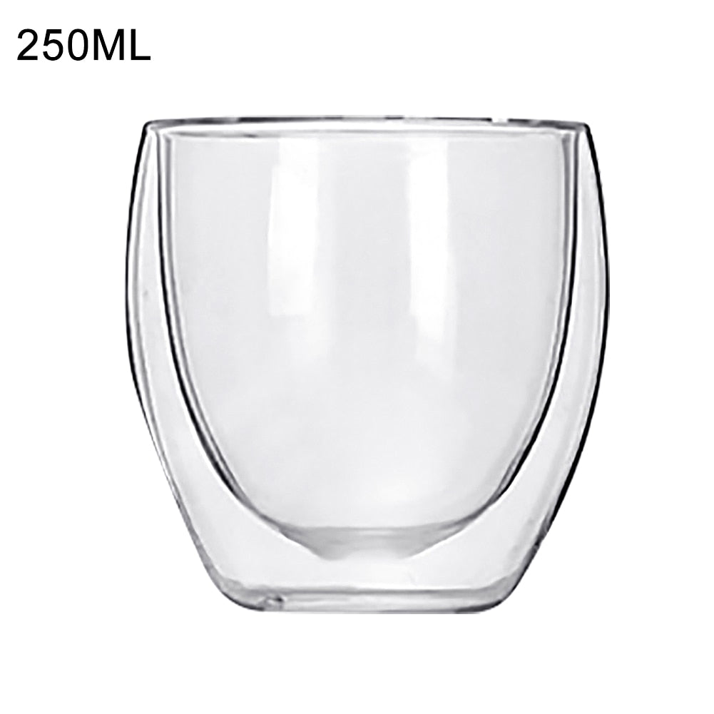 1 Pc. Double Layer Heat-resistant Glass Cup for Tea/ Whiskey/ Wine/Bourbon