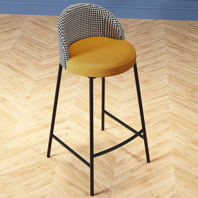 Stylish luxury bar stools or high dining chairs with backrests