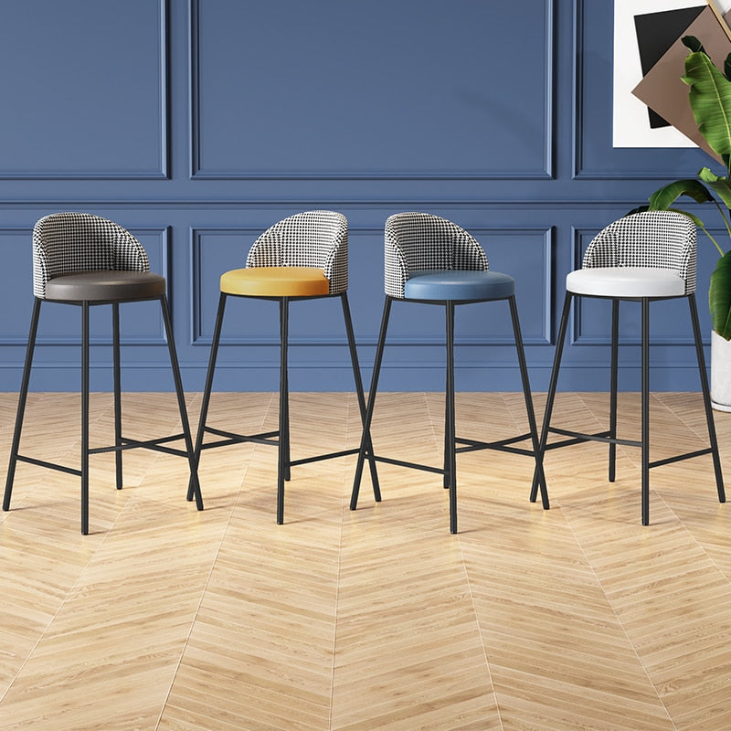 Stylish luxury bar stools or high dining chairs with backrests