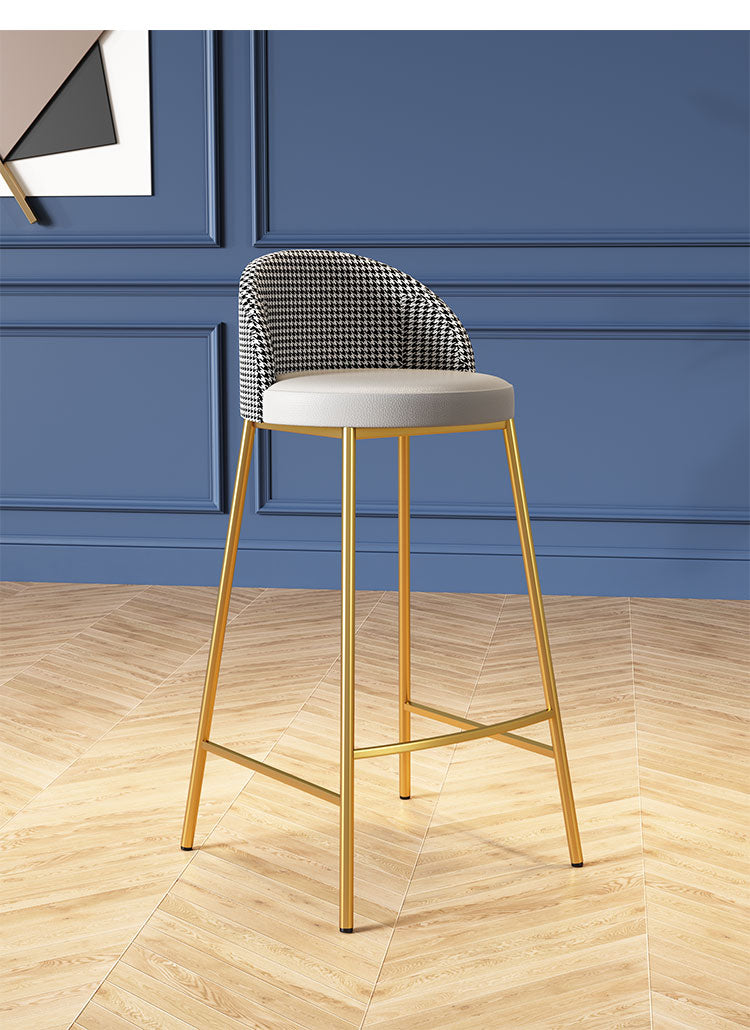 Stylish luxury bar stools or high dining chairs with backrests