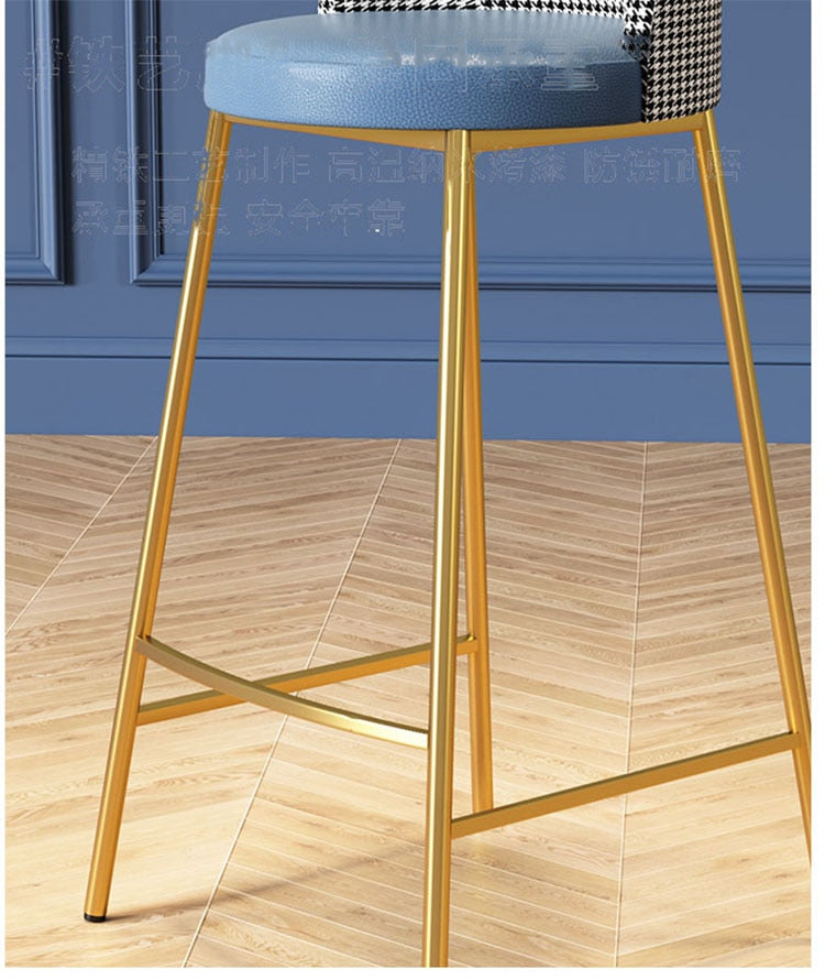 Stylish luxury bar stools or high dining chairs with backrests