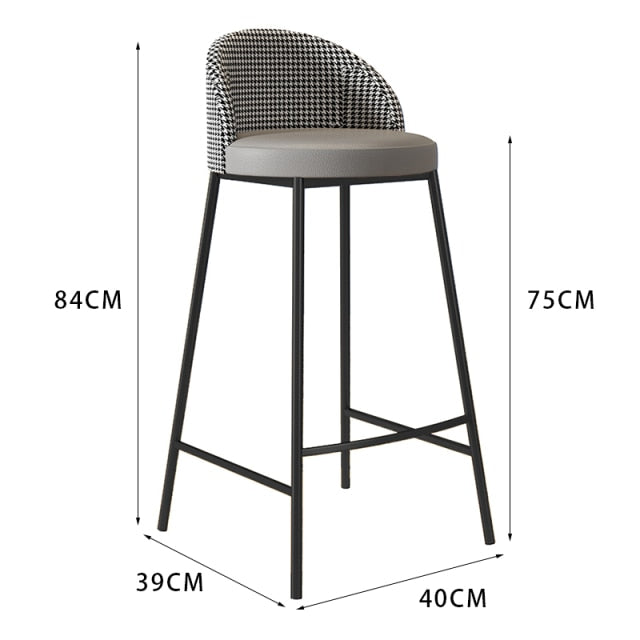 Stylish luxury bar stools or high dining chairs with backrests