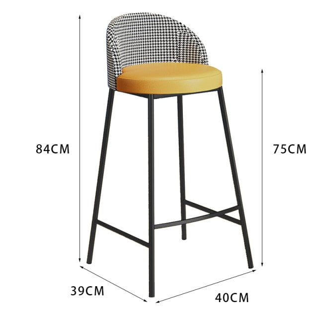 Stylish luxury bar stools or high dining chairs with backrests