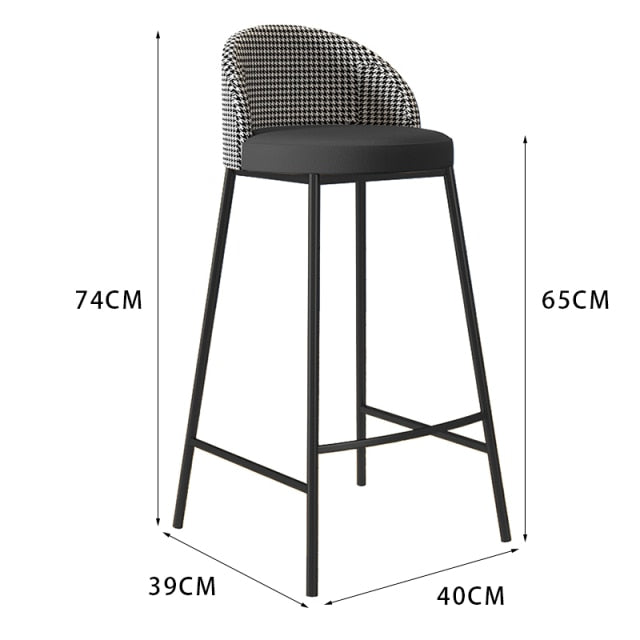 Stylish luxury bar stools or high dining chairs with backrests