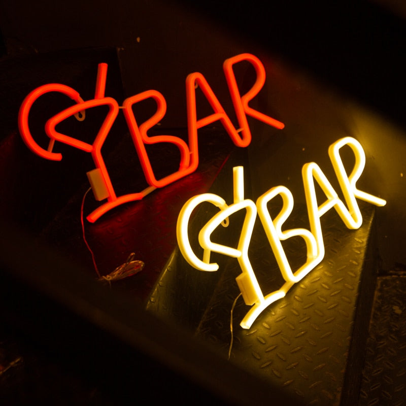 LED BAR Neon Lights Sign For Wall USB Battery Operated