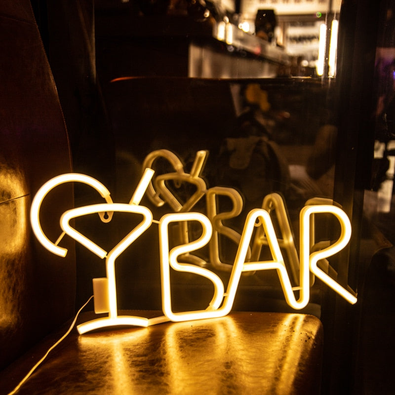 LED BAR Neon Lights Sign For Wall USB Battery Operated