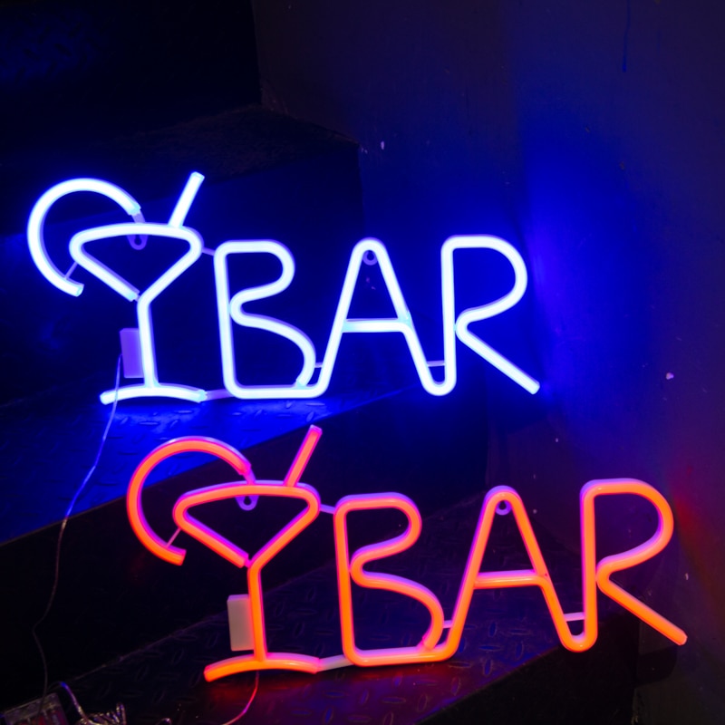 LED BAR Neon Lights Sign For Wall USB Battery Operated