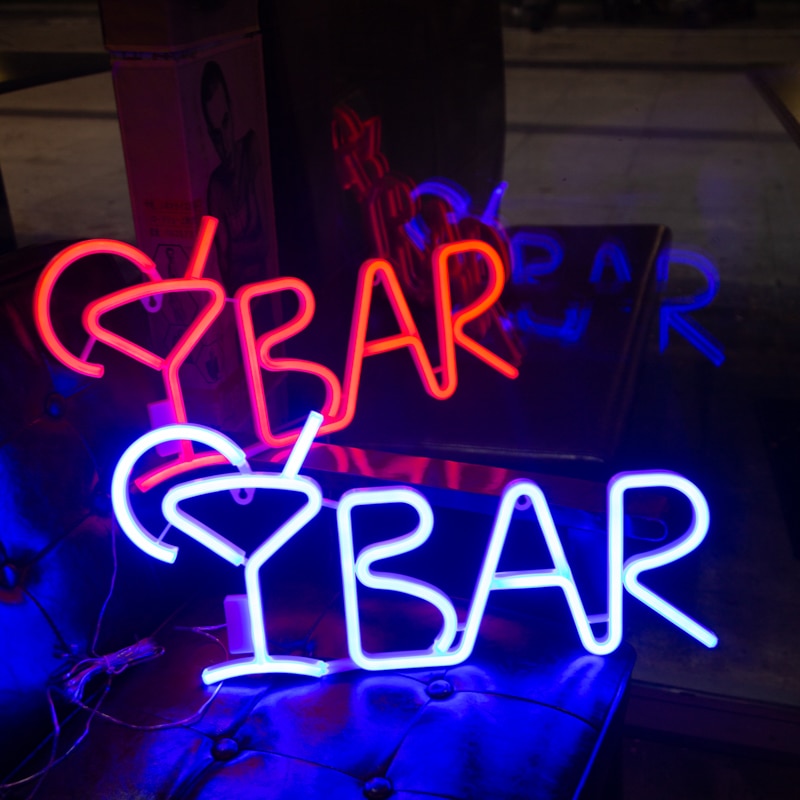 LED BAR Neon Lights Sign For Wall USB Battery Operated