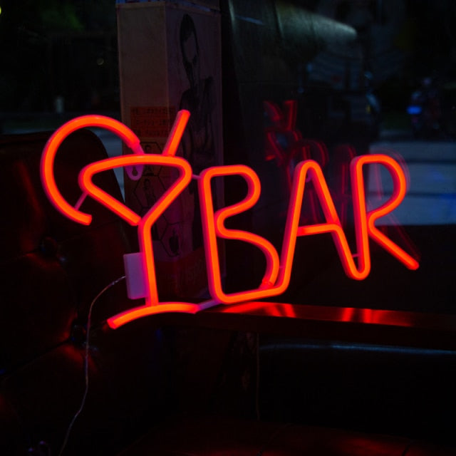 LED BAR Neon Lights Sign For Wall USB Battery Operated