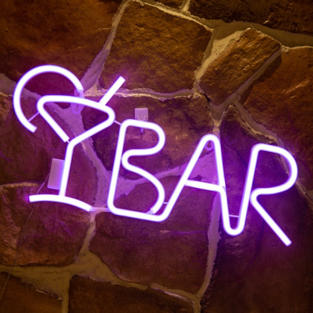 LED BAR Neon Lights Sign For Wall USB Battery Operated