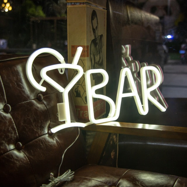 LED BAR Neon Lights Sign For Wall USB Battery Operated