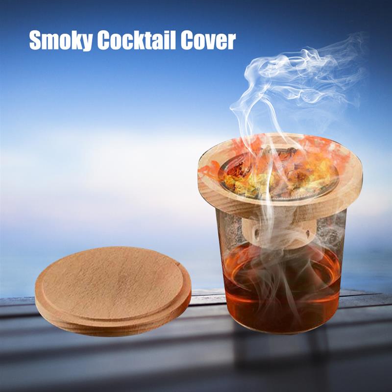 Cocktail Smoker Lid With Wood Shavings/ Infuse Cocktails, Wine, Whiskey, Cheese, Meats, Dried Fruits, Salt