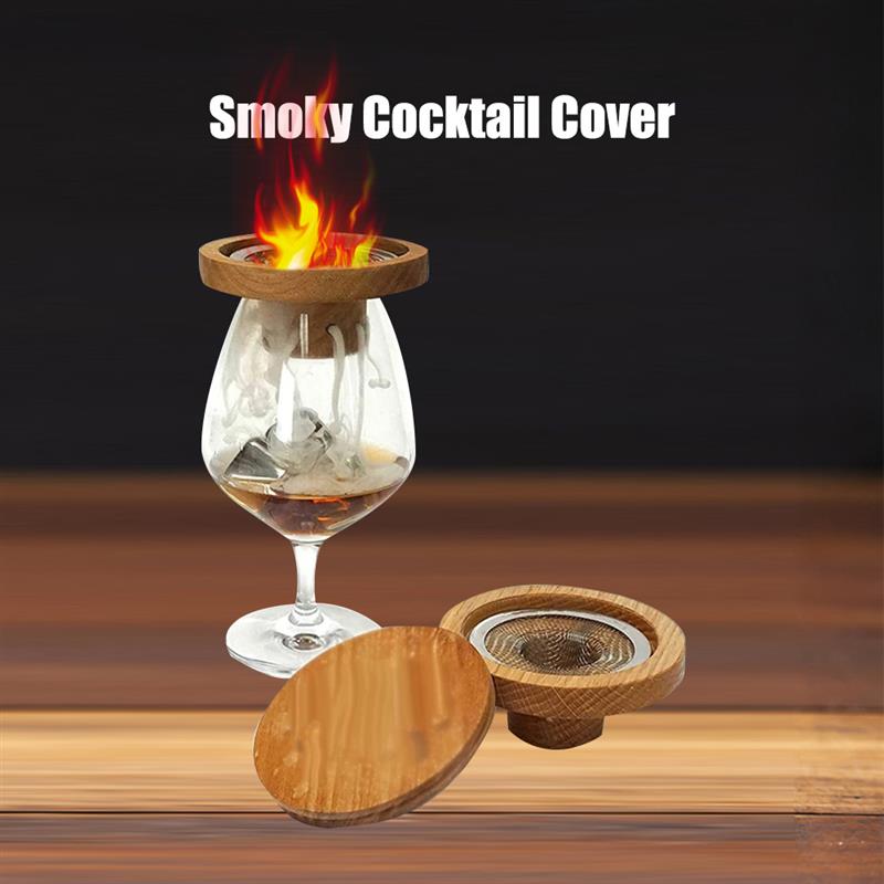 Cocktail Smoker Lid With Wood Shavings/ Infuse Cocktails, Wine, Whiskey, Cheese, Meats, Dried Fruits, Salt