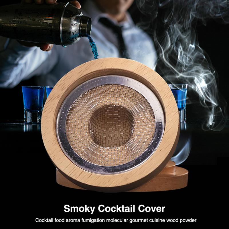 Cocktail Smoker Lid With Wood Shavings/ Infuse Cocktails, Wine, Whiskey, Cheese, Meats, Dried Fruits, Salt