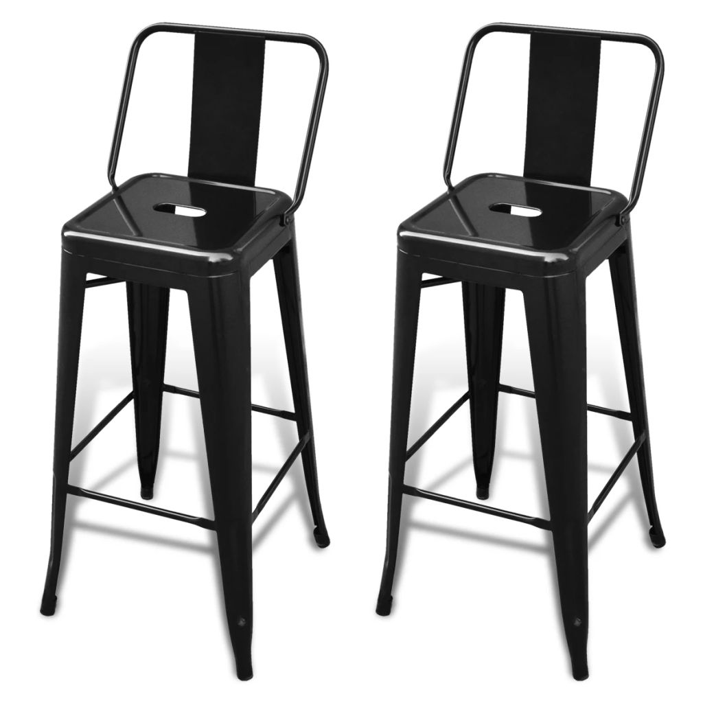 Set of 2 Black Counter Height Stools