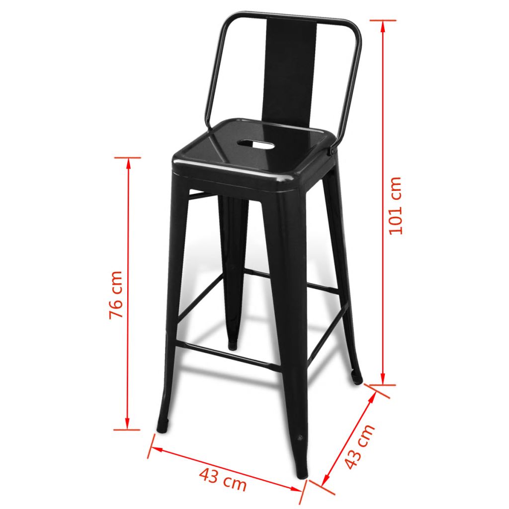 Set of 2 Black Counter Height Stools