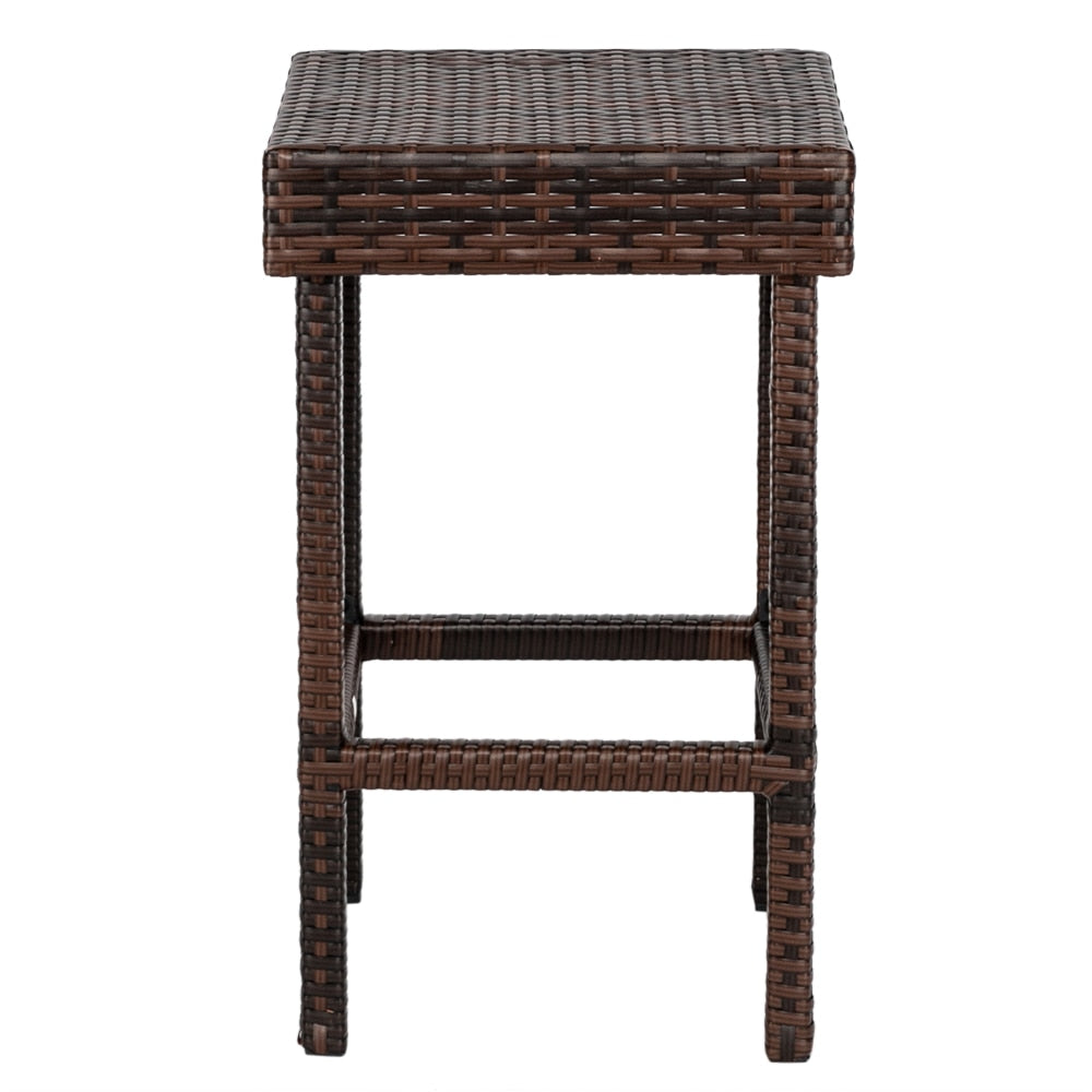 Modern Brown Woven Wicker 4pcs Bar Stools