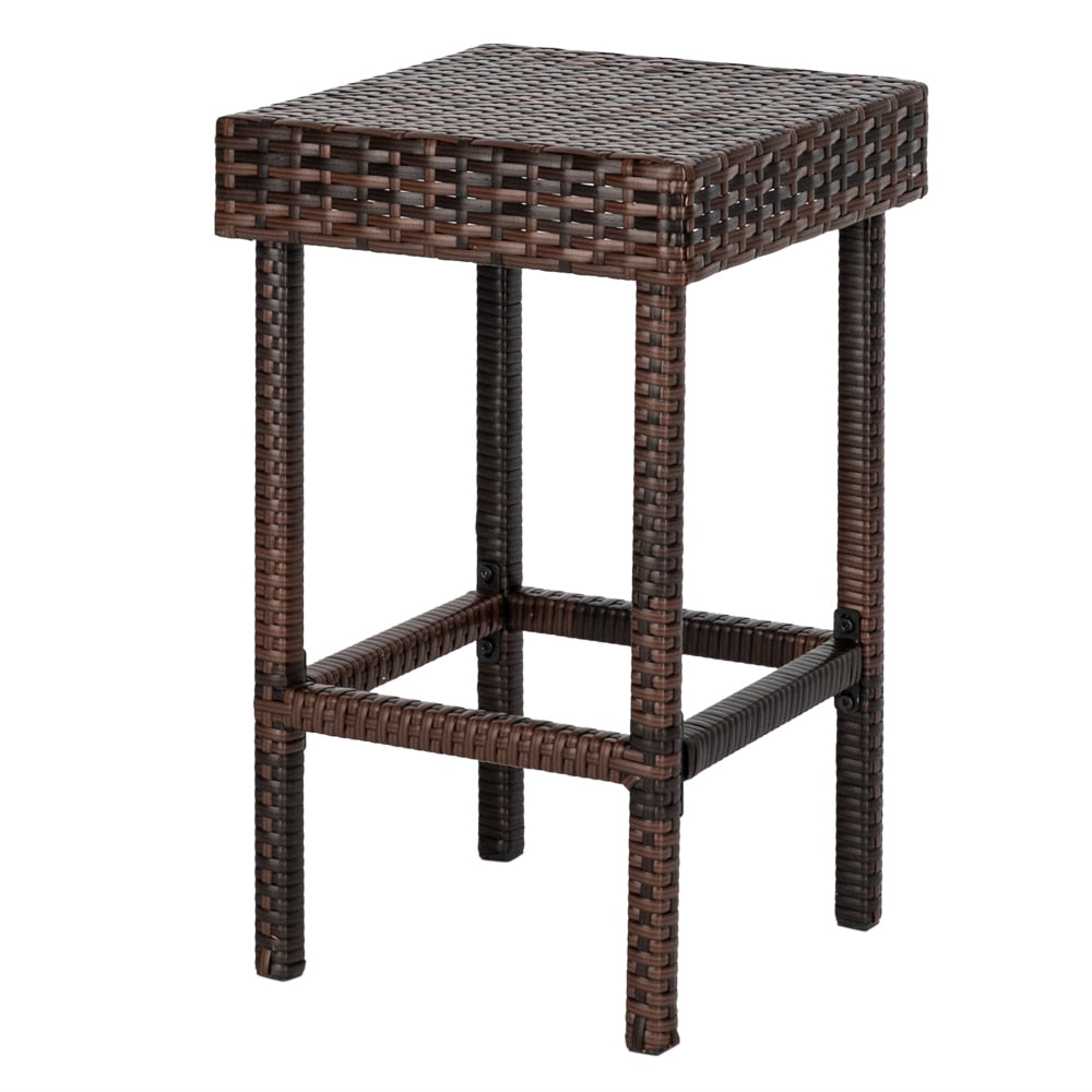 Modern Brown Woven Wicker 4pcs Bar Stools