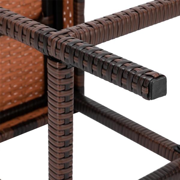 Modern Brown Woven Wicker 4pcs Bar Stools