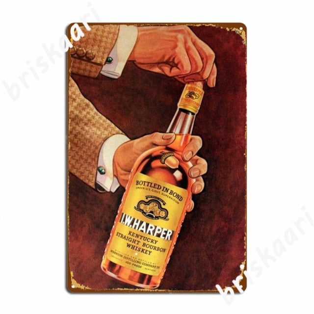 1940 I W Harper Kentucky Straight Bourbon Whiskey Metal Sign Poster