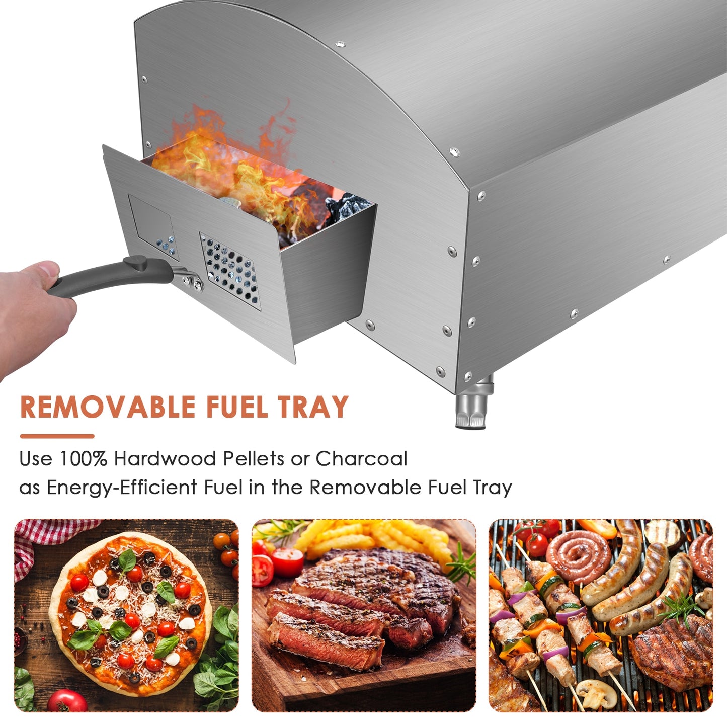 Household Portable Pizza Oven Charcoal BBQ Grill Outdoor Pizza Oven Firewood Stove Outside Griller Wood-Fired Pizza Machine New