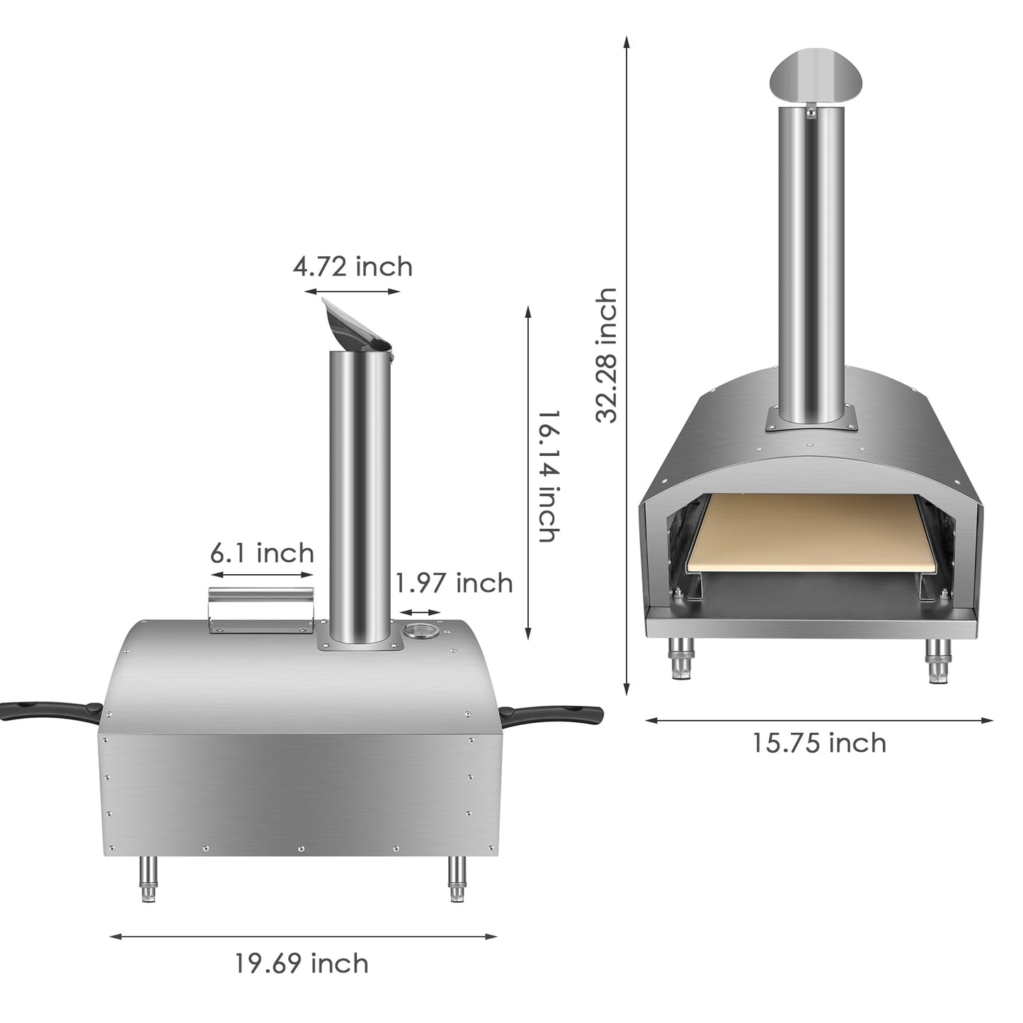 Household Portable Pizza Oven Charcoal BBQ Grill Outdoor Pizza Oven Firewood Stove Outside Griller Wood-Fired Pizza Machine New