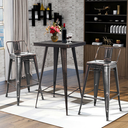 3pcs Distressed High Metal Table Set and Chairs