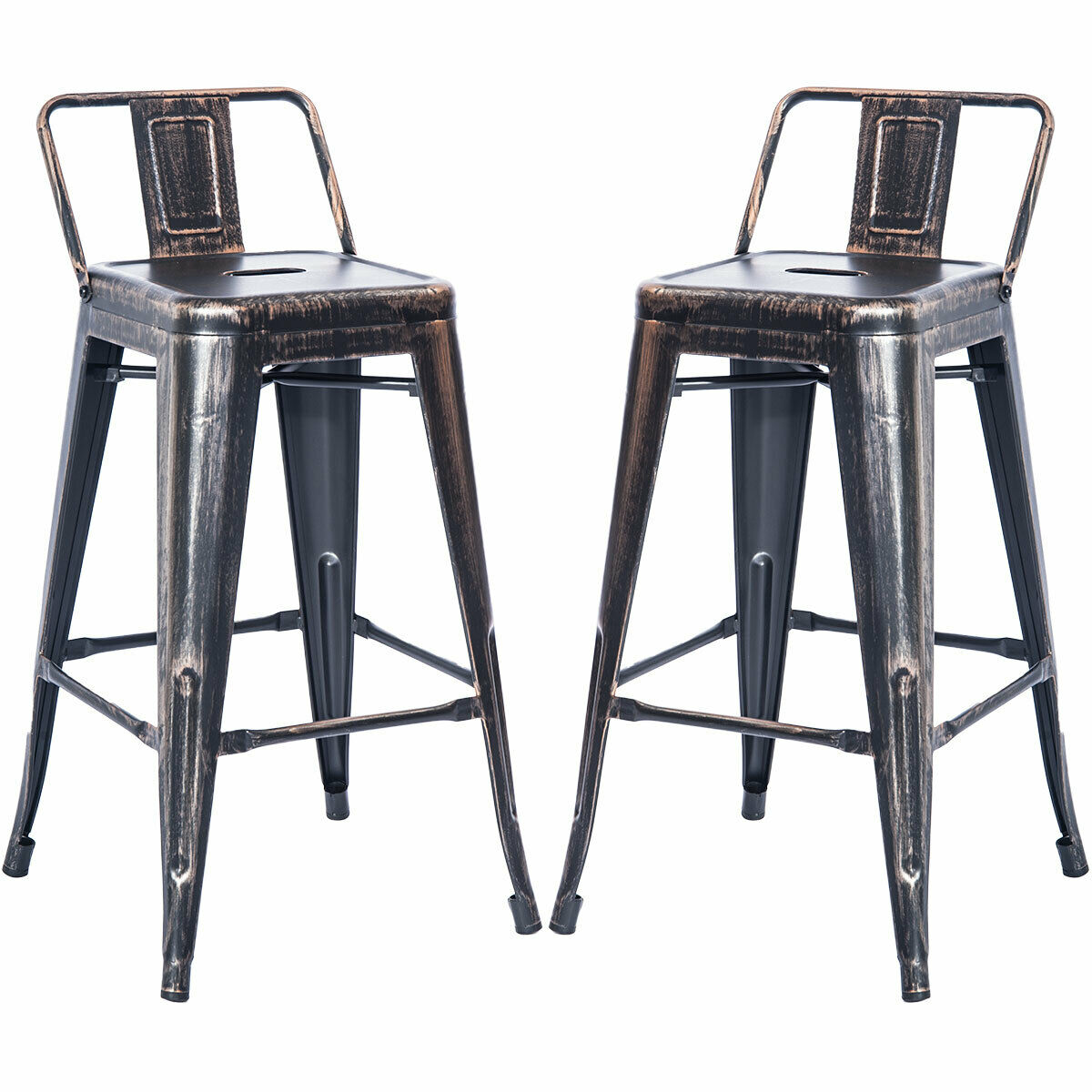 3pcs Distressed High Metal Table Set and Chairs