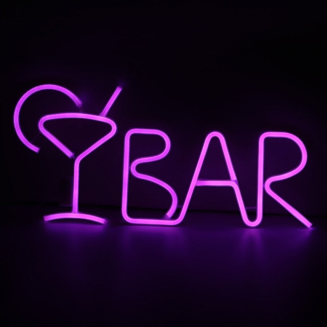 BAR Indoor Letters Shaped LED Neon Light Sign