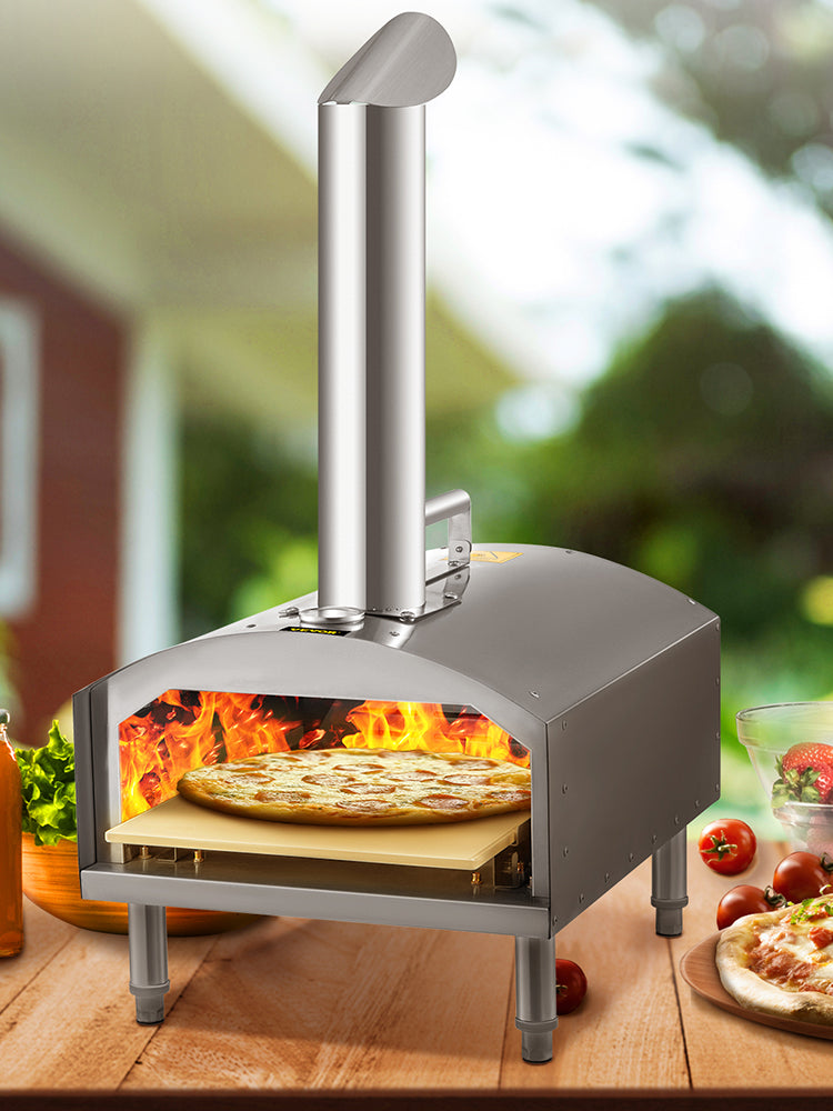 12 in Portable Wood Fired Pizza Oven with Food Grade Stainless Steel