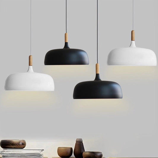 Nordic Modern Ceiling Wood Aluminum E27 Pendant Lights for Home Bar, kitchen/dining room table or pool table