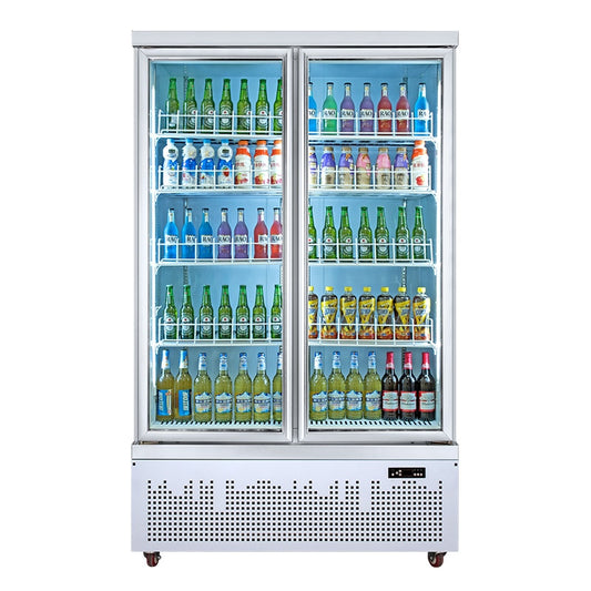 Lighted luxury back bar beer refrigerator