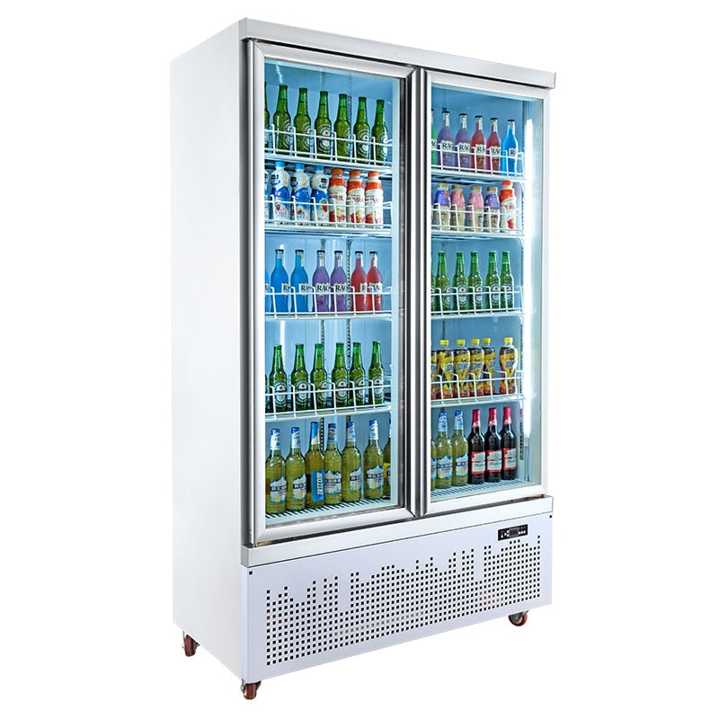 Lighted luxury back bar beer refrigerator