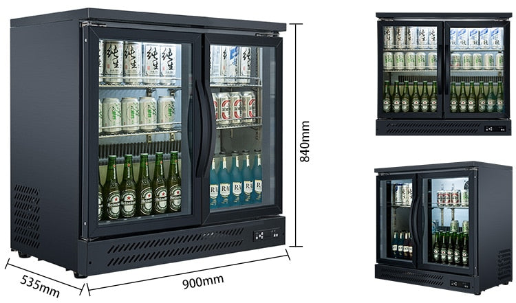 Double glass Back Bar cooler/undercounter Bar Fridge