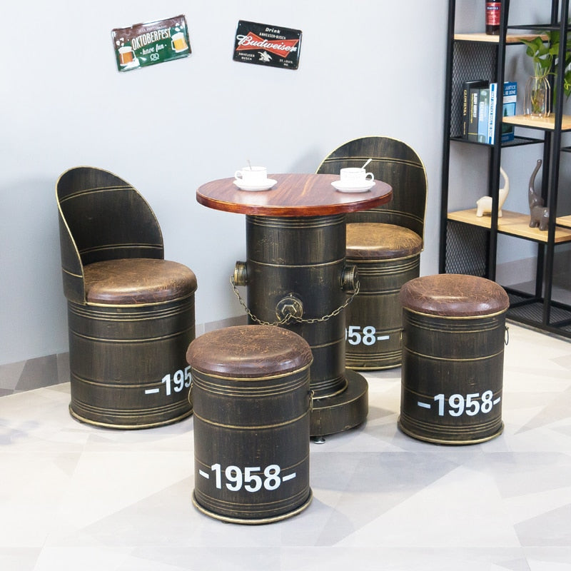 Industrial Style Bar Stools/ Chairs with Synthetic Leather