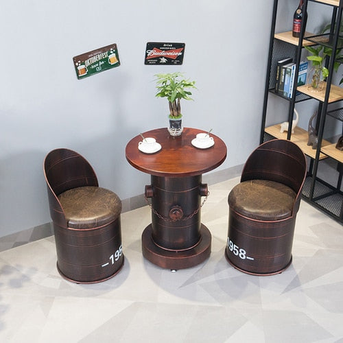 Industrial Style Bar Stools/ Chairs with Synthetic Leather