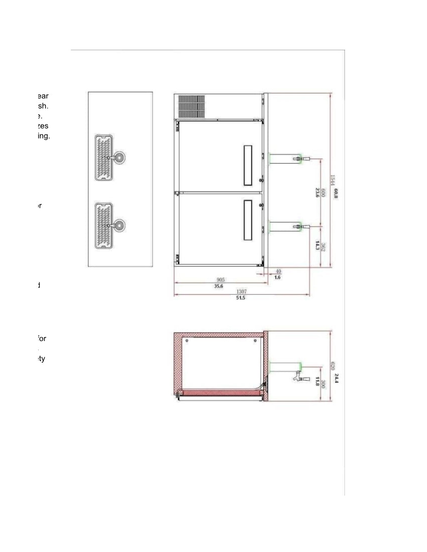 Beer Keg Dispenser Kegerator Commercial Refrigerator Beer double Taps Half-KegX2, TowerX2,2 Tap