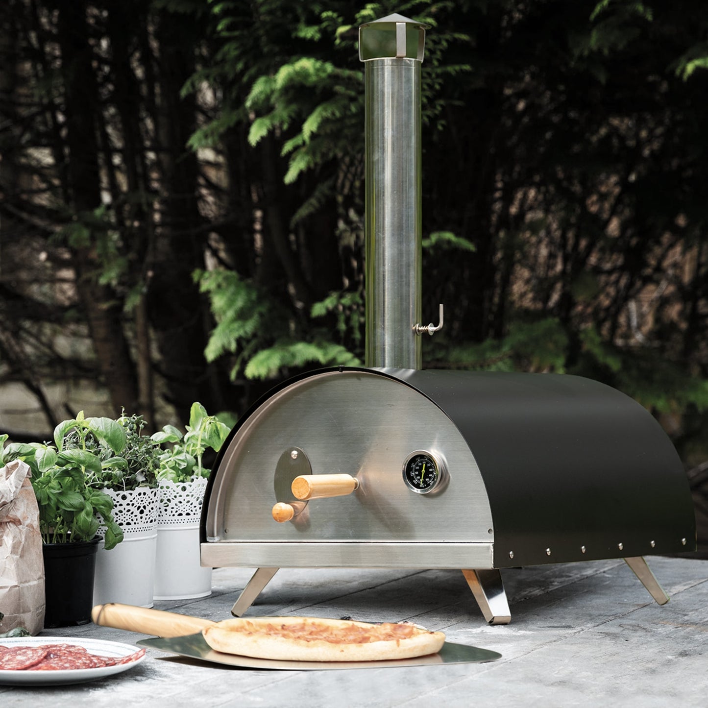 Outdoor Wood Fired Pizza Oven 12 Inch Portable Pizza Maker