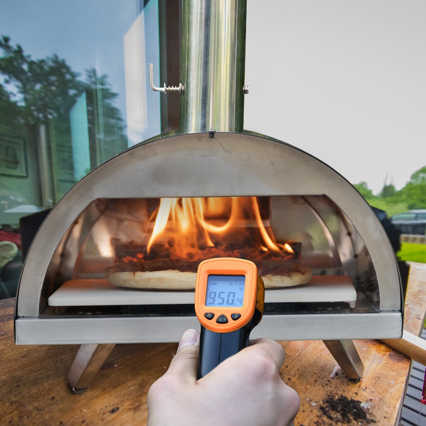 Outdoor Wood Fired Pizza Oven 12 Inch Portable Pizza Maker