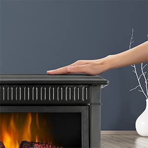 Freestanding Electric Fireplace Stove Heater w/ Realistic Flame / Timer / Remote for Indoor