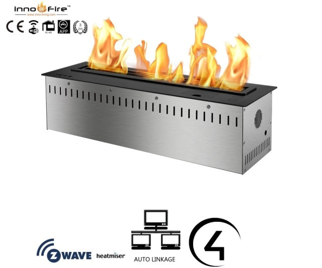 36 inch real fire ethanol fireplace insert with smart remote control