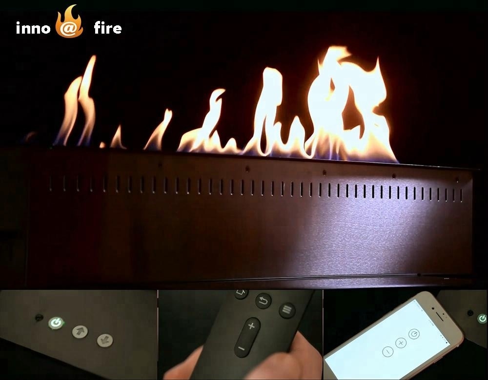 30 inch Real fire electric stainless steel intelligent remote control ethanol fireplace insert